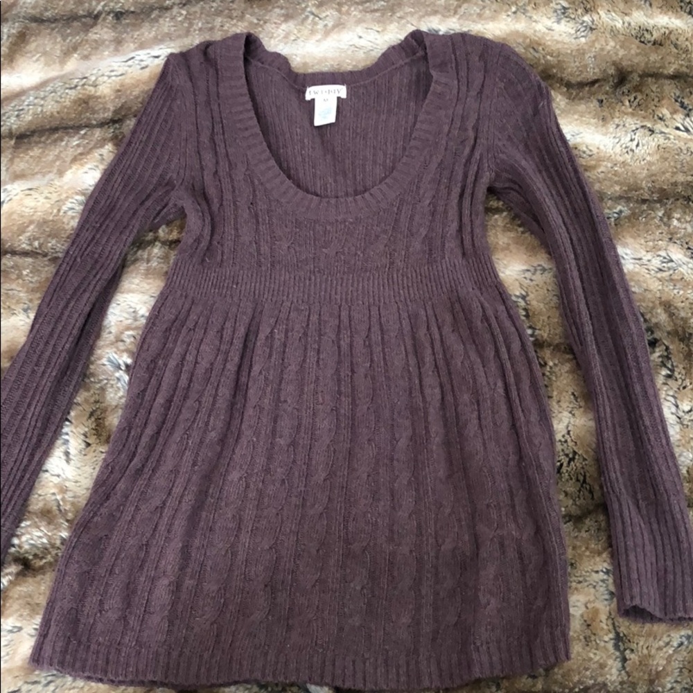 American Eagle brown babydoll sweater